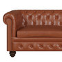 Voir la diapositive 6 : Rendez vous déco Canapé 2 places en cuir marron - Chesterfield