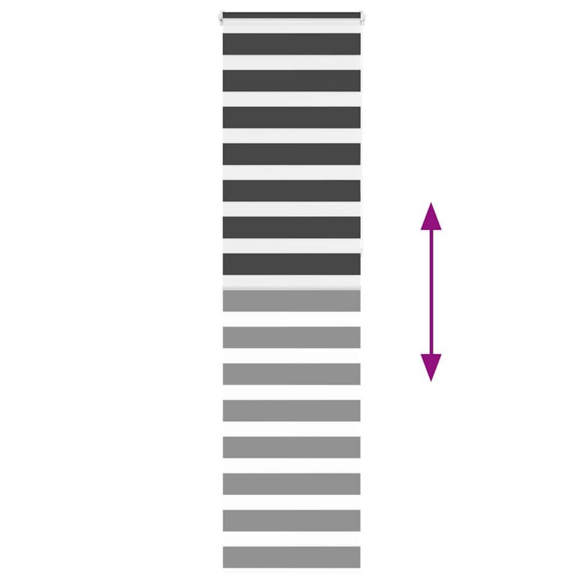 VIDAXL Store zebre noir 65x230 cm largeur du tissu 60,9 cm polyester