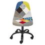 Voir la diapositive 3 : TOILINUX Chaise de bureau Patchwork réglable en hauteur avec 5 roulettes - Multicouleur