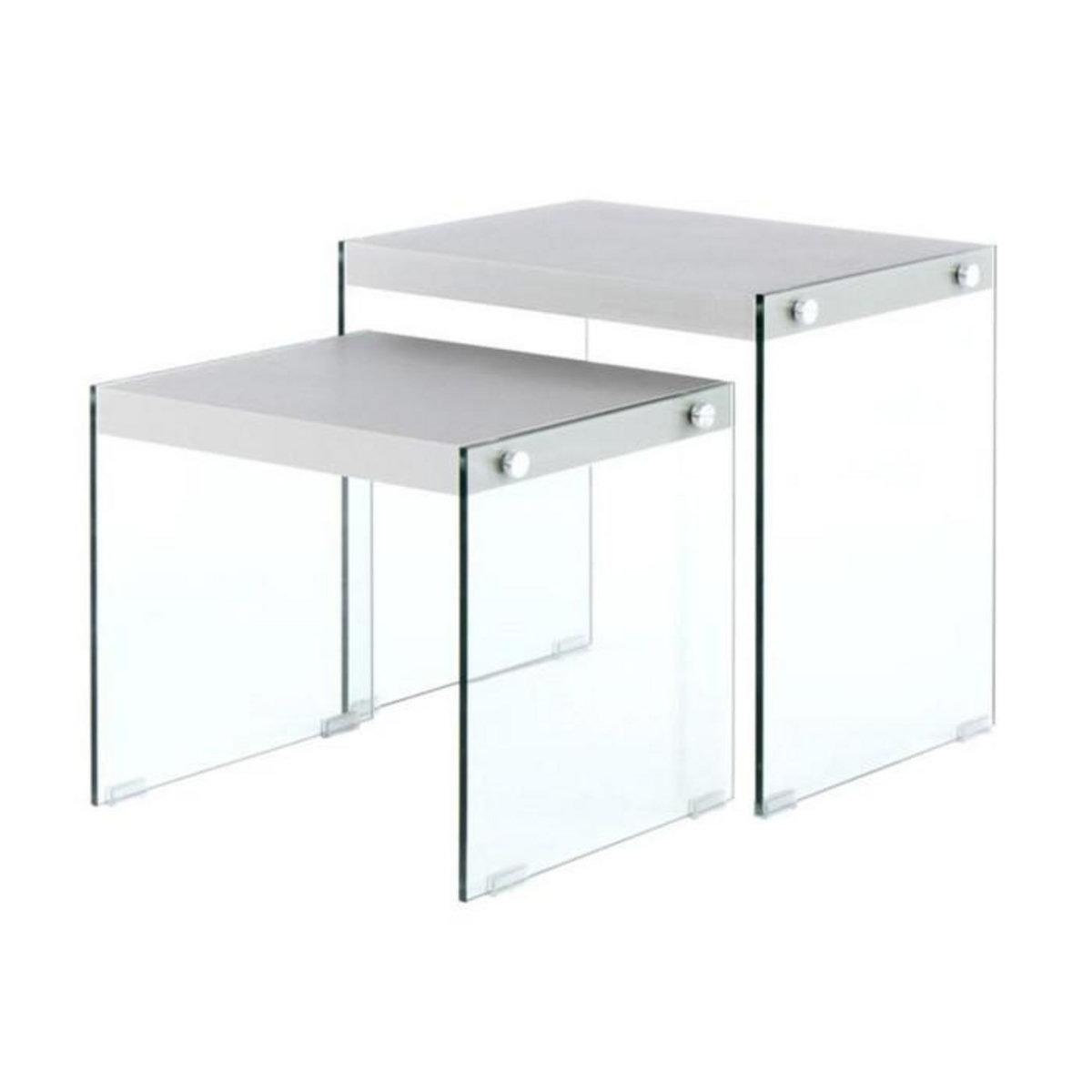 Paris Prix Lot de 2 Tables d'Appoint  Elementary  46cm Argent