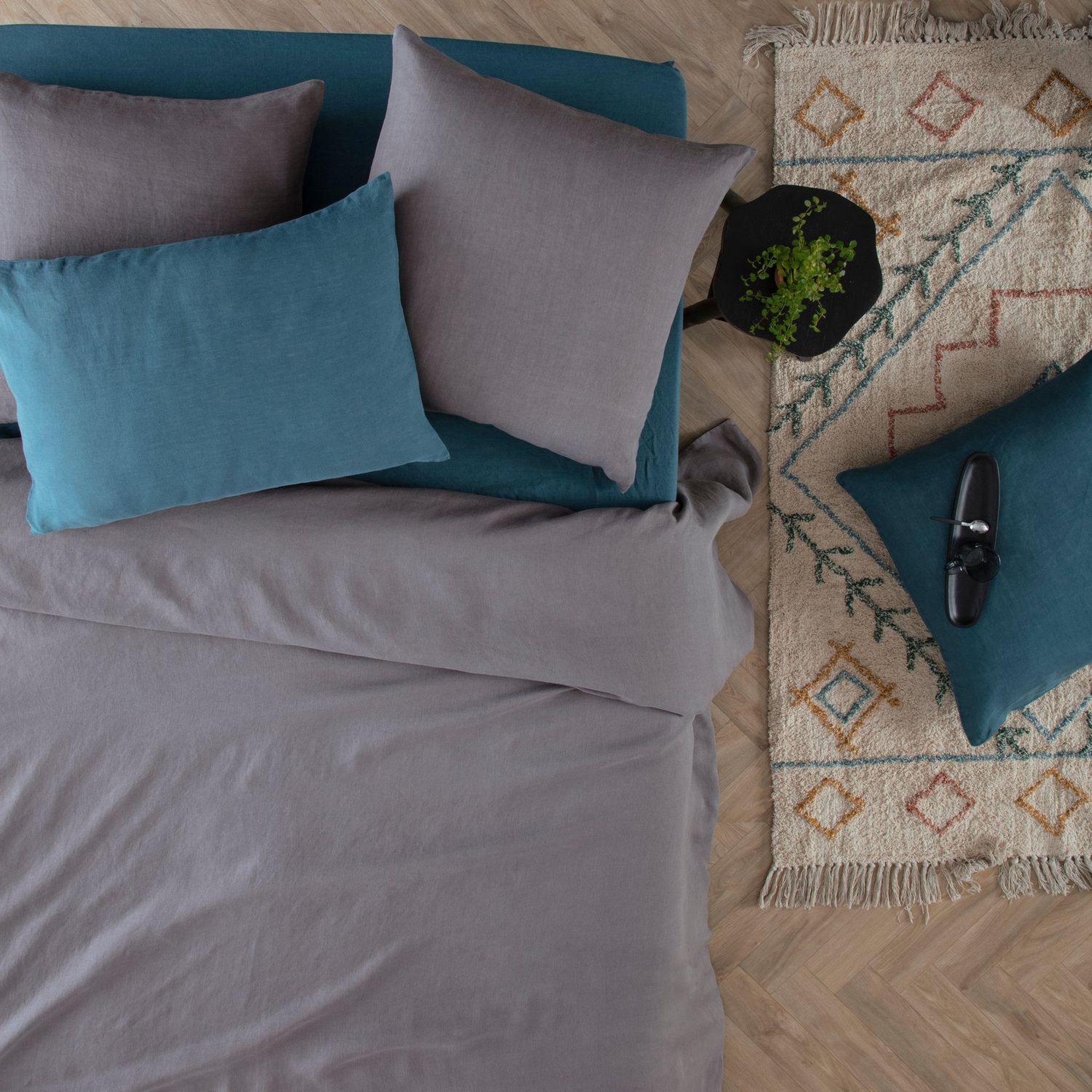 Voir la diapositive 2 : ATMOSPHERA Housse de couette 2 places 100% lin