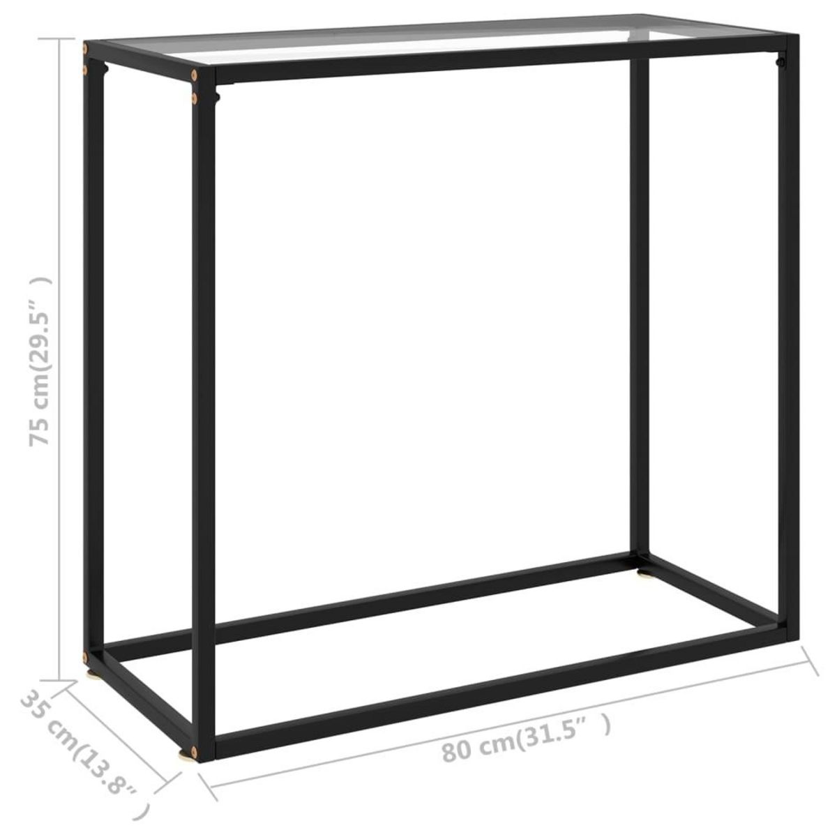VIDAXL Table console Transparent 80x35x75 cm Verre trempe