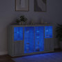 Voir la diapositive 3 : VIDAXL Buffets avec lumieres LED 3 pcs sonoma gris bois d'ingenierie