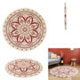 Voir la diapositive 4 : TOILINUX Tapis rond imprimé mandala - Diamètre 120 cm - Terracotta