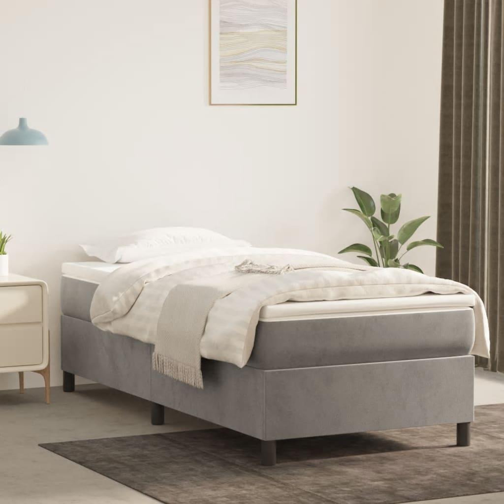 VIDAXL Cadre de lit sans matelas gris clair 80x200 cm velours