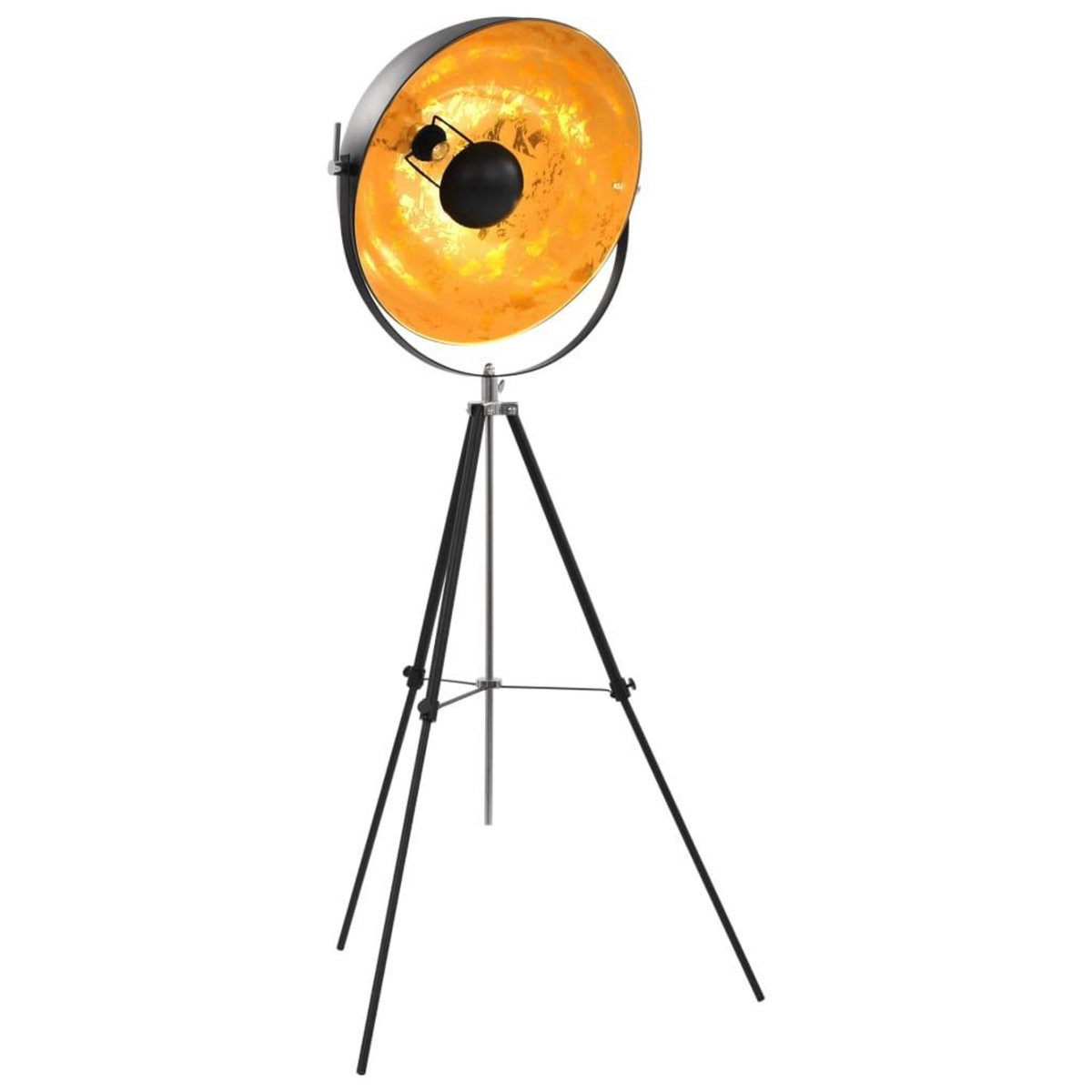 VIDAXL Lampadaire E27 Noir et dore 51 cm