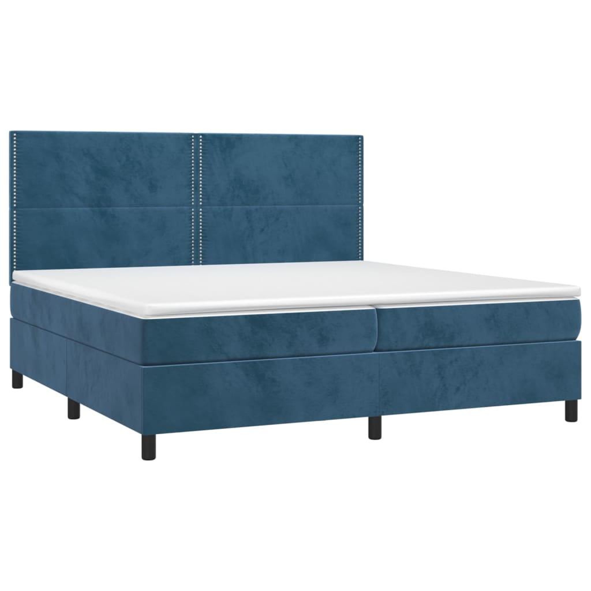 Voir la diapositive 3 : VIDAXL Sommier a lattes de lit matelas et LED Bleu fonce 200x200 cm