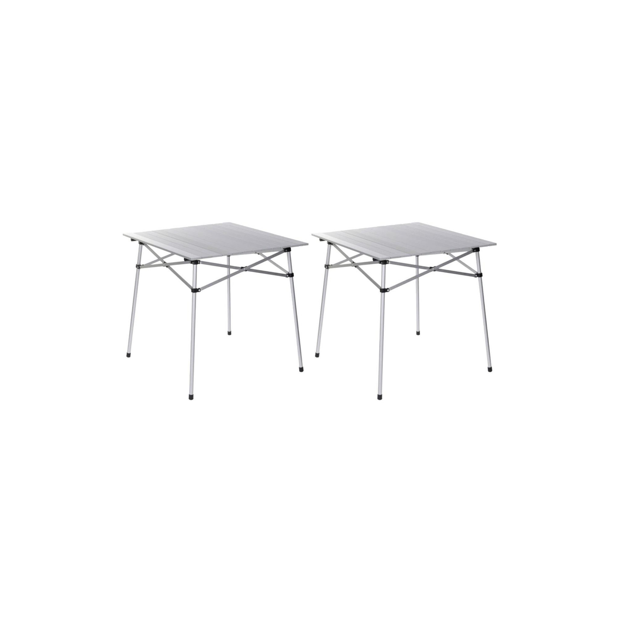 O'Camp Lot de 2 tables à lattes de camping - o'camp - housse de transport inclus - 70 x 70  x 70 cm
