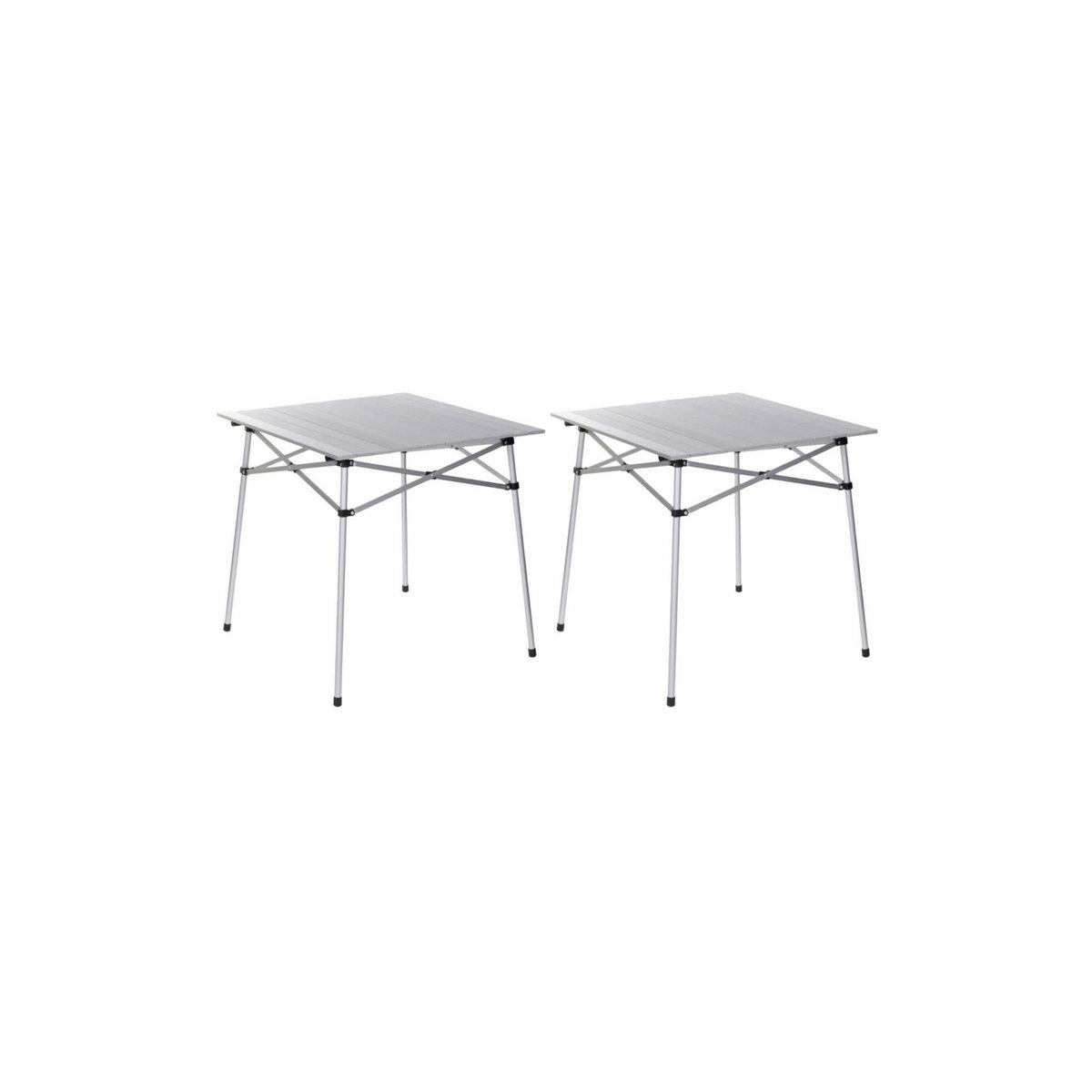 O'Camp Lot de 2 tables à lattes de camping - O'Camp - Housse de transport inclus - 70 x 70  x 70 cm