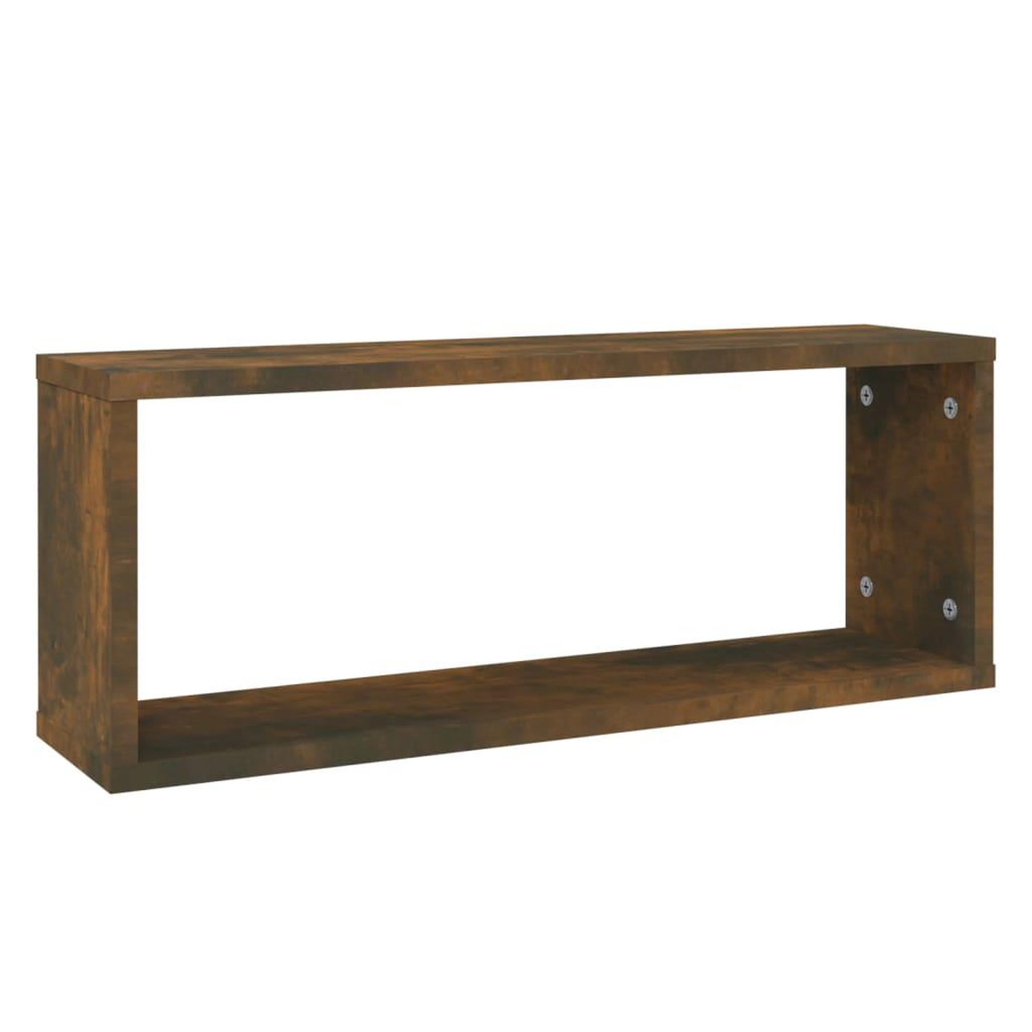 Voir la diapositive 3 : VIDAXL Etageres murales cube 2 pcs Chene fume 60x15x23 cm Bois