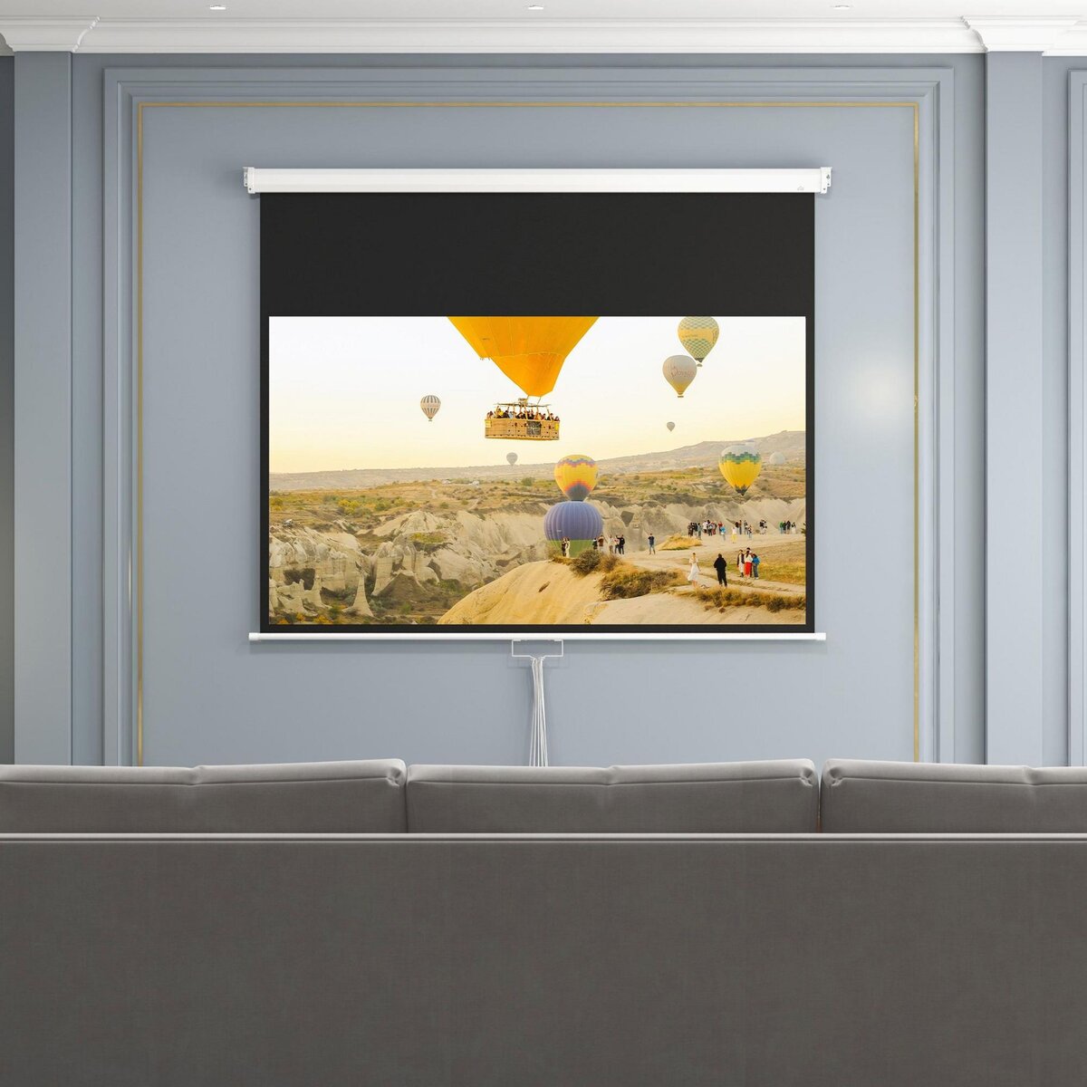 HOMCOM Écran de projection home-cinéma format 16:9 80 pouces 4K HD dim. 187L x 150H cm blanc