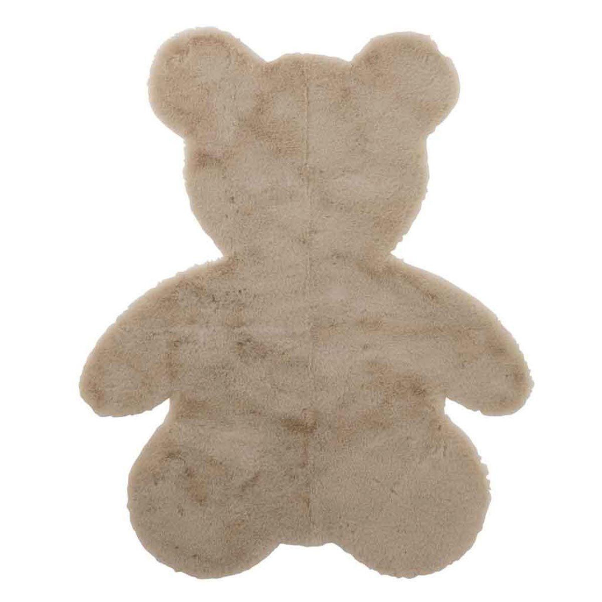 Voir la diapositive 1 : J-LINE Tapis déco enfant  ours  103cm beige