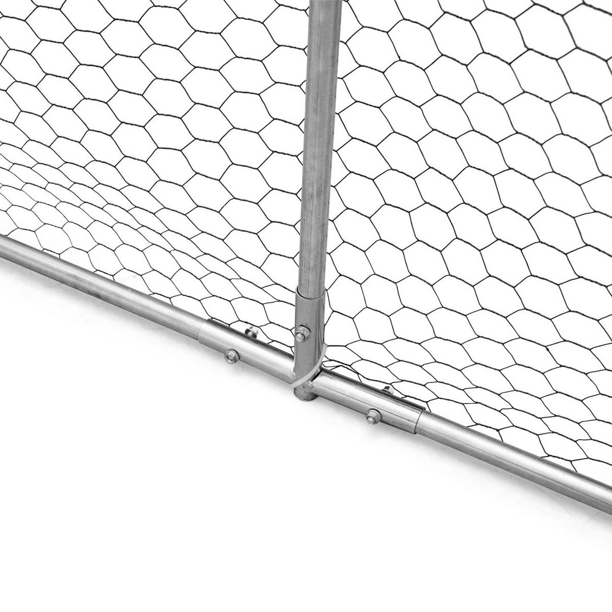 ID MARKET Enclos poulailler 3 m² parc grillagé 2,20x1,4 M acier galvanisé