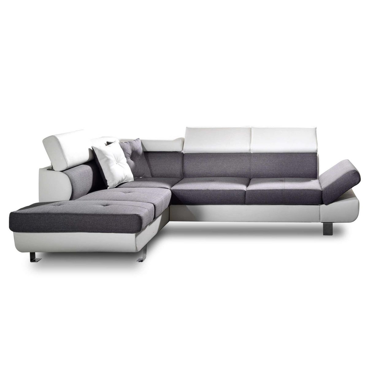 BEST MOBILIER Lisbona - canapé d'angle gauche convertible - 5 places - avec têtières
