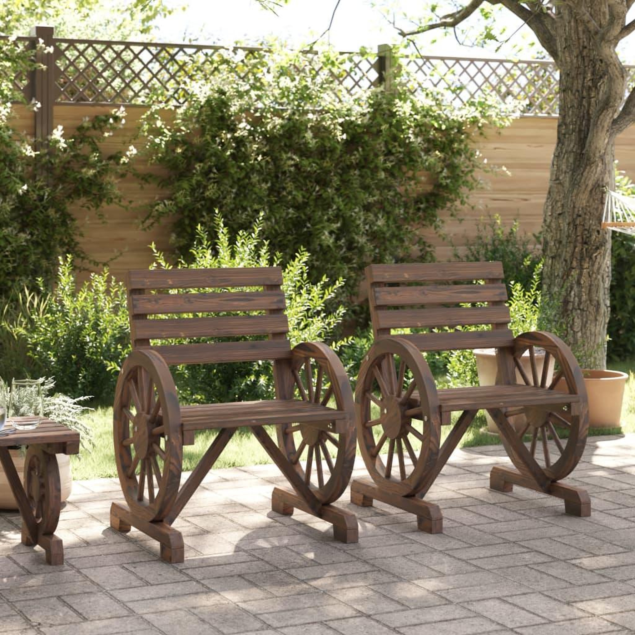 Voir la diapositive 3 : VIDAXL Chaises de jardin lot de 2 58x58x78,5 cm bois de sapin massif