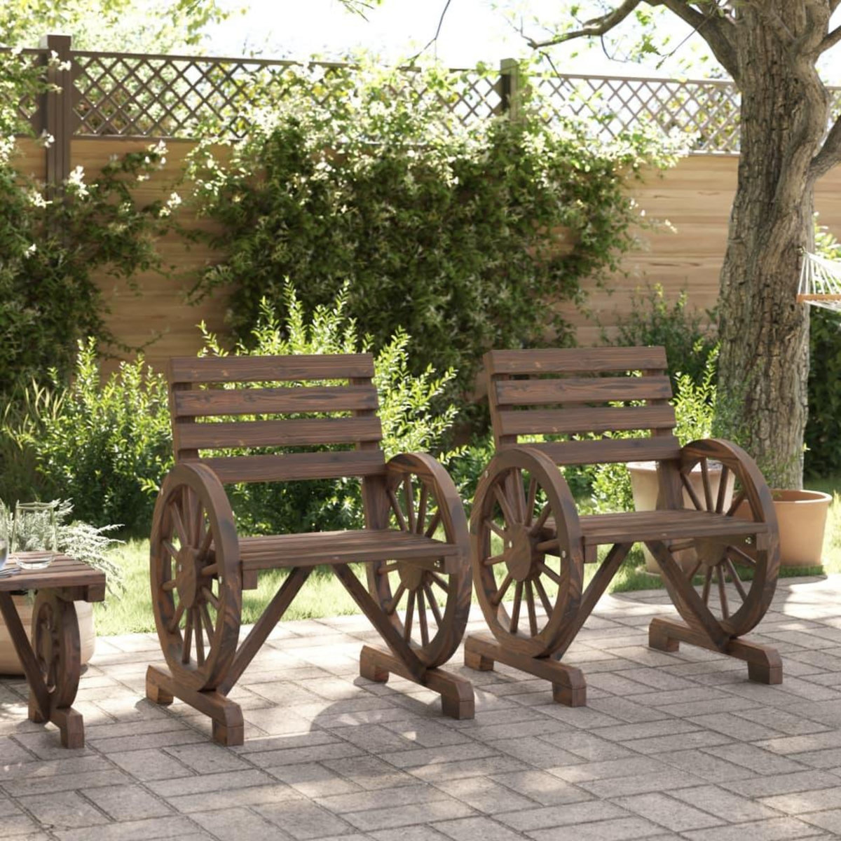 VIDAXL Chaises de jardin lot de 2 58x58x78,5 cm bois de sapin massif