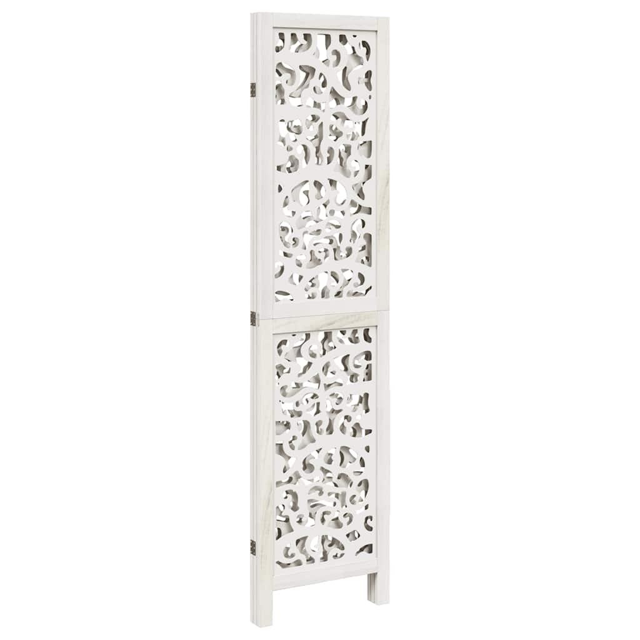 Voir la diapositive 5 : VIDAXL Cloison de separation 3 panneaux blanc bois de paulownia massif
