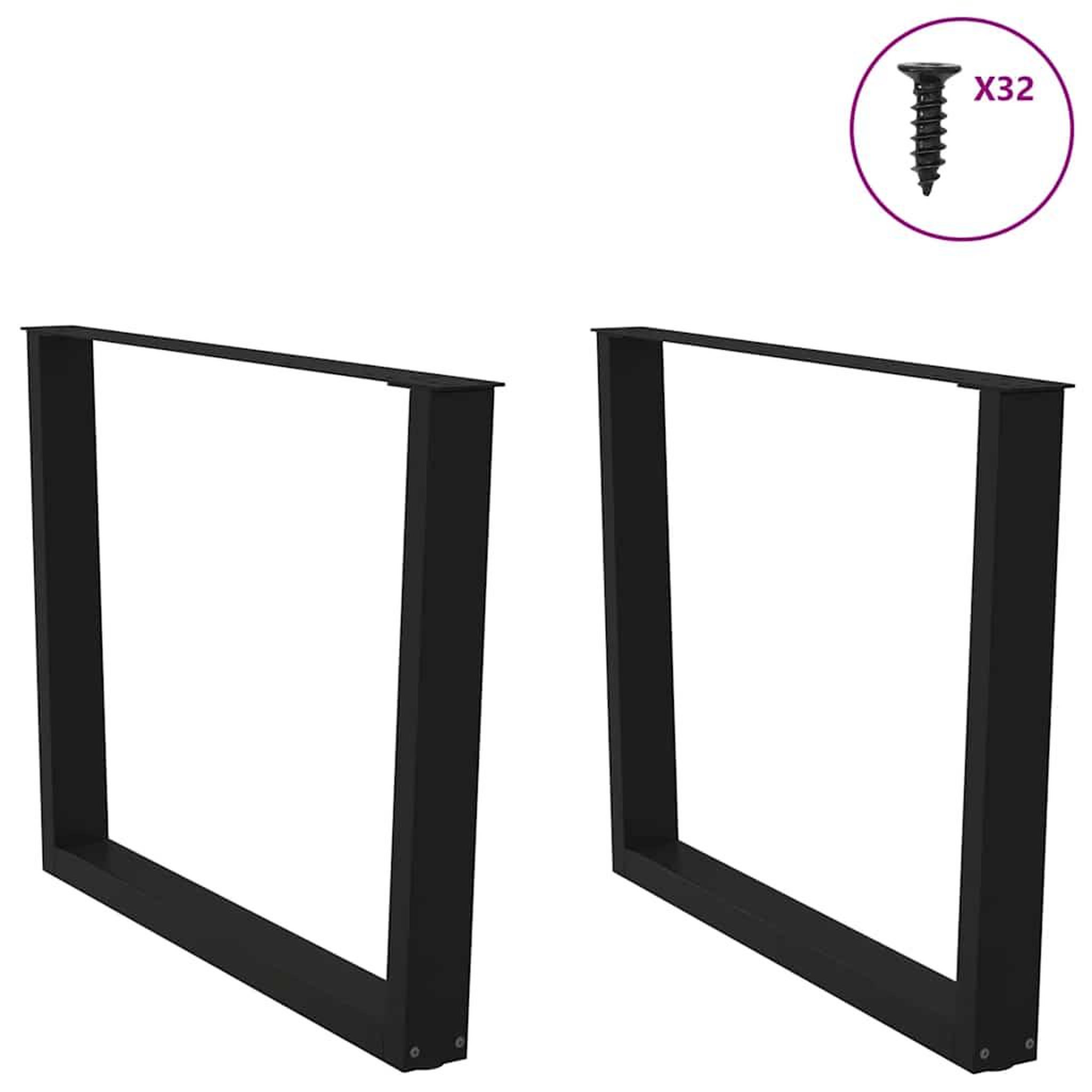 Voir la diapositive 3 : VIDAXL Pieds de table a manger forme de V 2 pcs noir 100x(72-73,3) cm