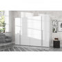Voir la diapositive 6 : MARKET24 Armoire - Blanc mat - 2 portes battantes + 2 portes coulissantes - L 270,3 x P 61,2 x H 210 cm - NARAGO