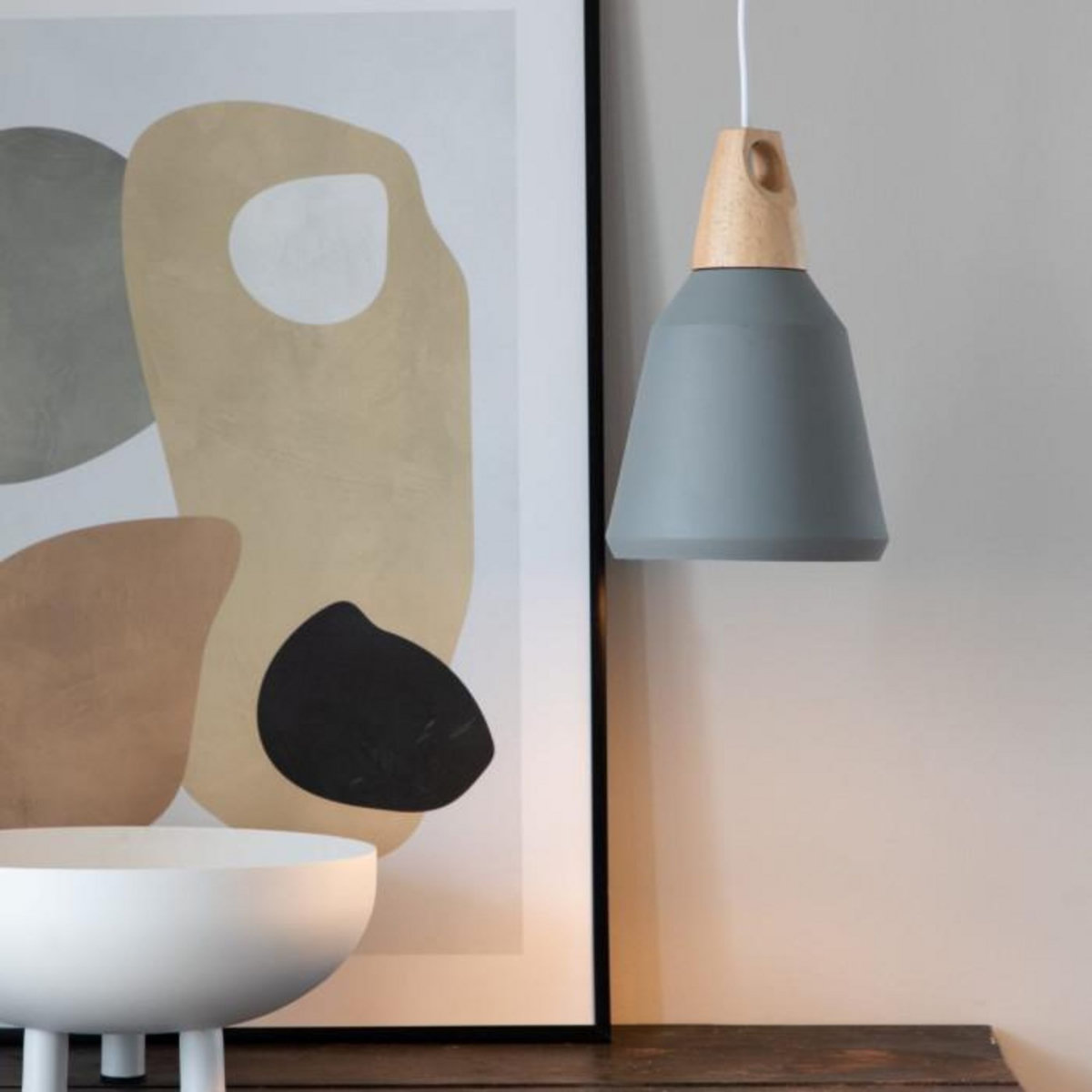 Paris Prix Lampe Suspension  Nao  24cm Gris Foncé