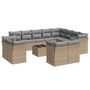 Voir la diapositive 2 : VIDAXL Salon de jardin avec coussins 13 pcs beige resine tressee