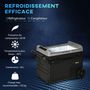 Voir la diapositive 4 : OUTSUNNY Outsunny Glacière électrique 50L portable, réfrigérateur congélateur avec lumière LED intérieure et poignées pliables - dim. 71,1L x 46l x 50,6H cm - noir et gris