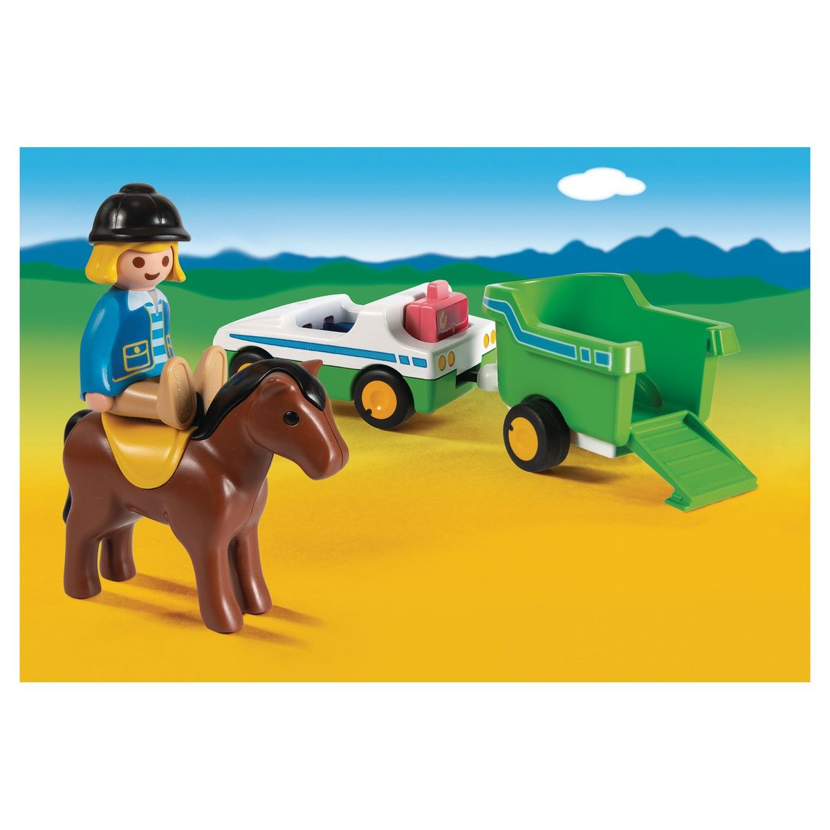 PLAYMOBIL 70181- 1.2.3 - Cavalière + voiture