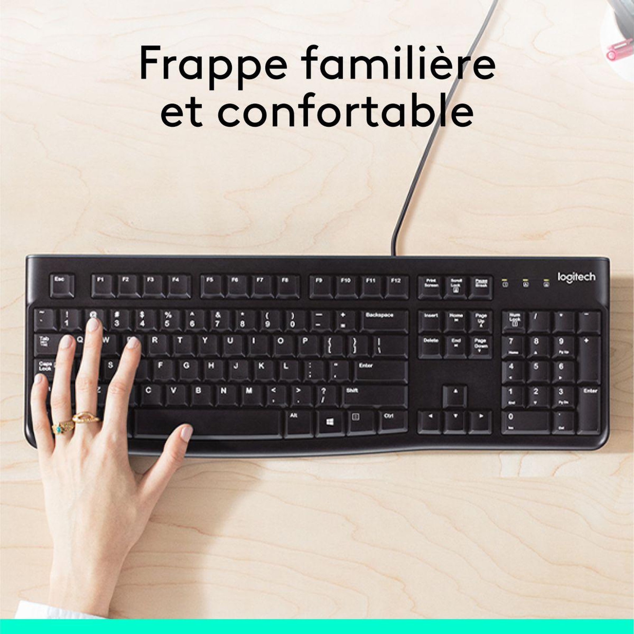 Voir la diapositive 2 : Logitech Clavier filaire k120 usb touches silencieuses
