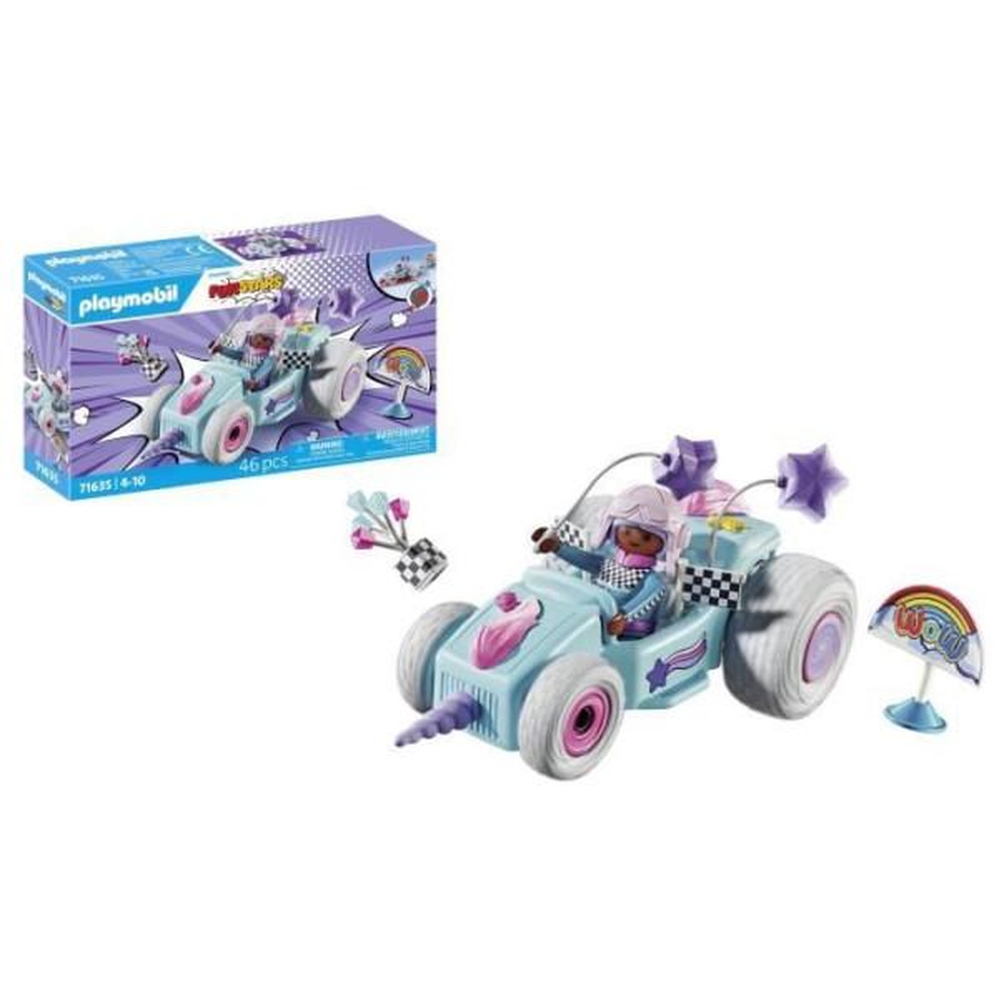 Voir la diapositive 4 : PLAYMOBIL PLAYMOBIL 71635 Jeune fille licorne et kart, Funstars, 46 pieces, des 4 ans