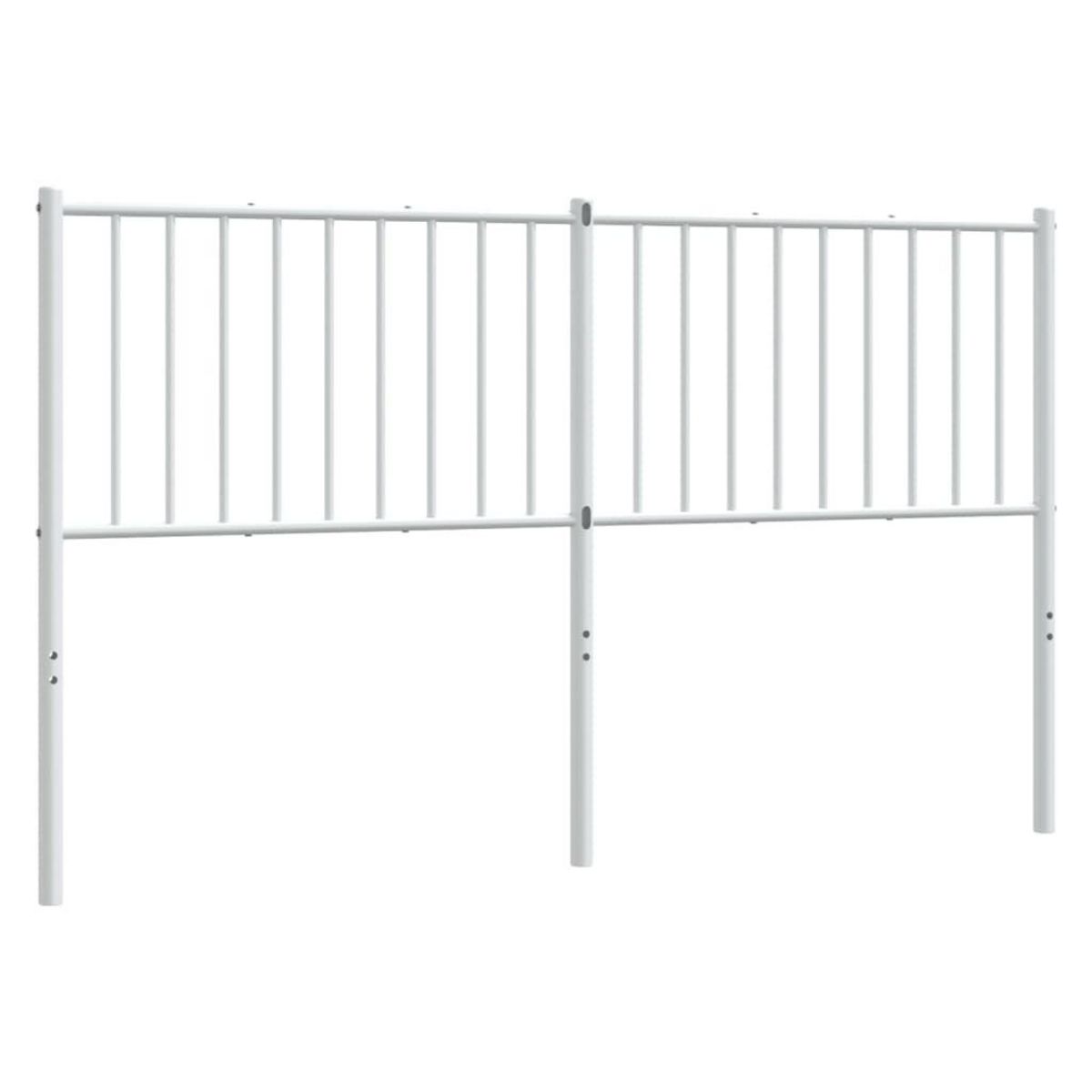 VIDAXL Tete de lit metal blanc 160 cm