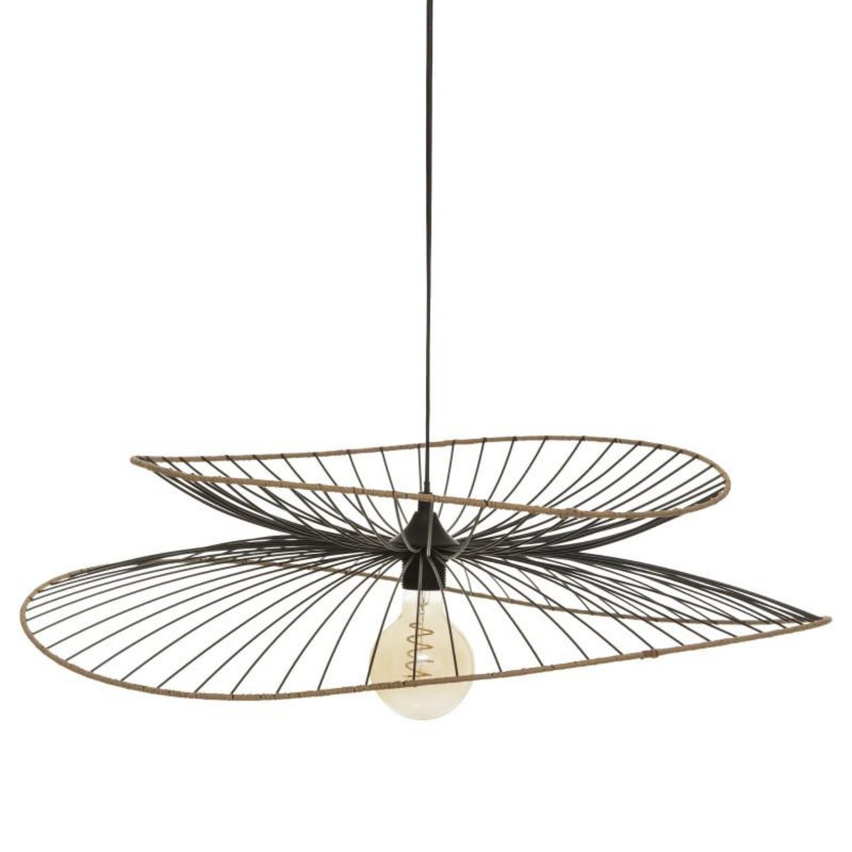 ATMOSPHERA Suspension filaire  Alara  en métal noir Diamètre 70 cm Atmosphera