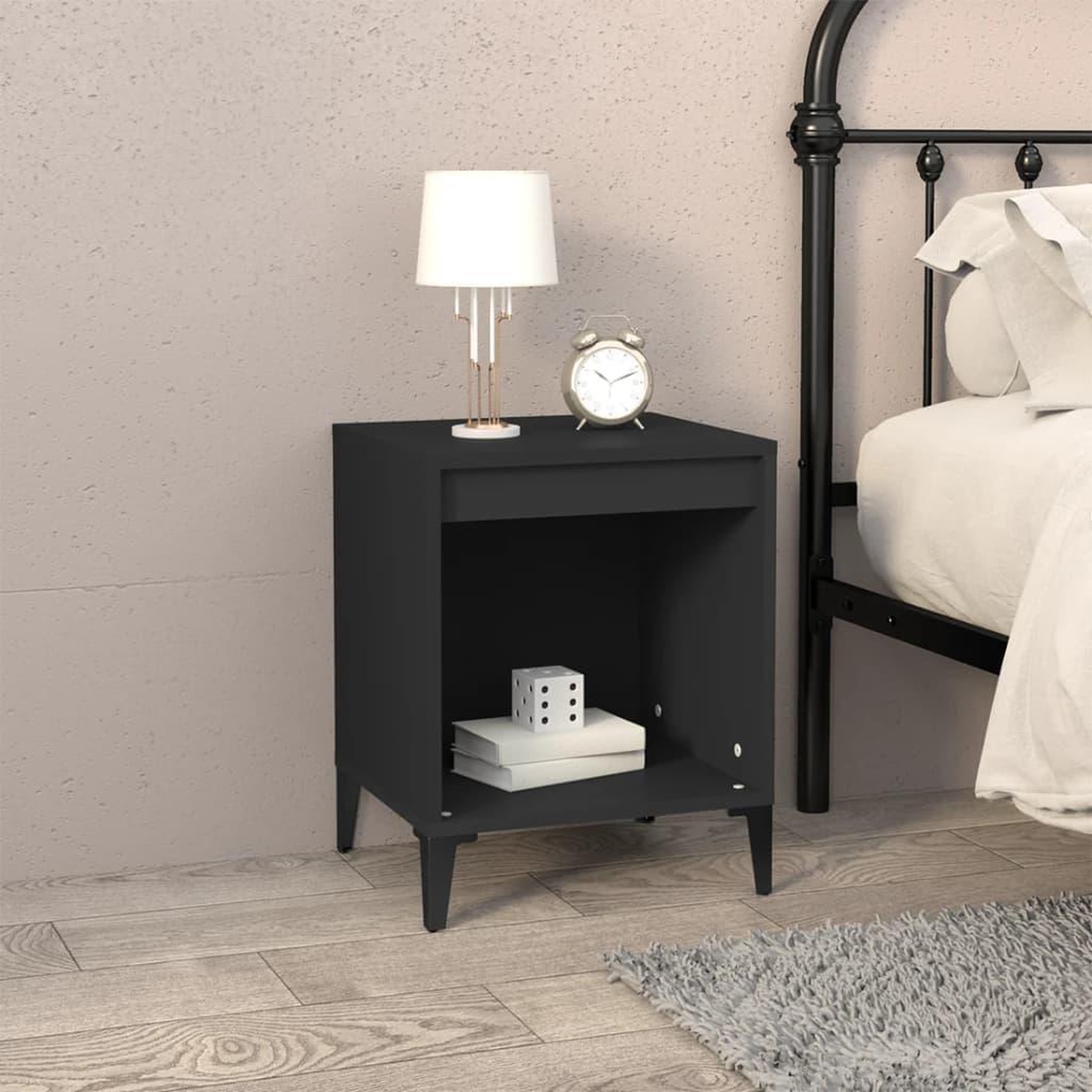 Voir la diapositive 1 : VIDAXL Table de chevet Noir 40x35x50 cm