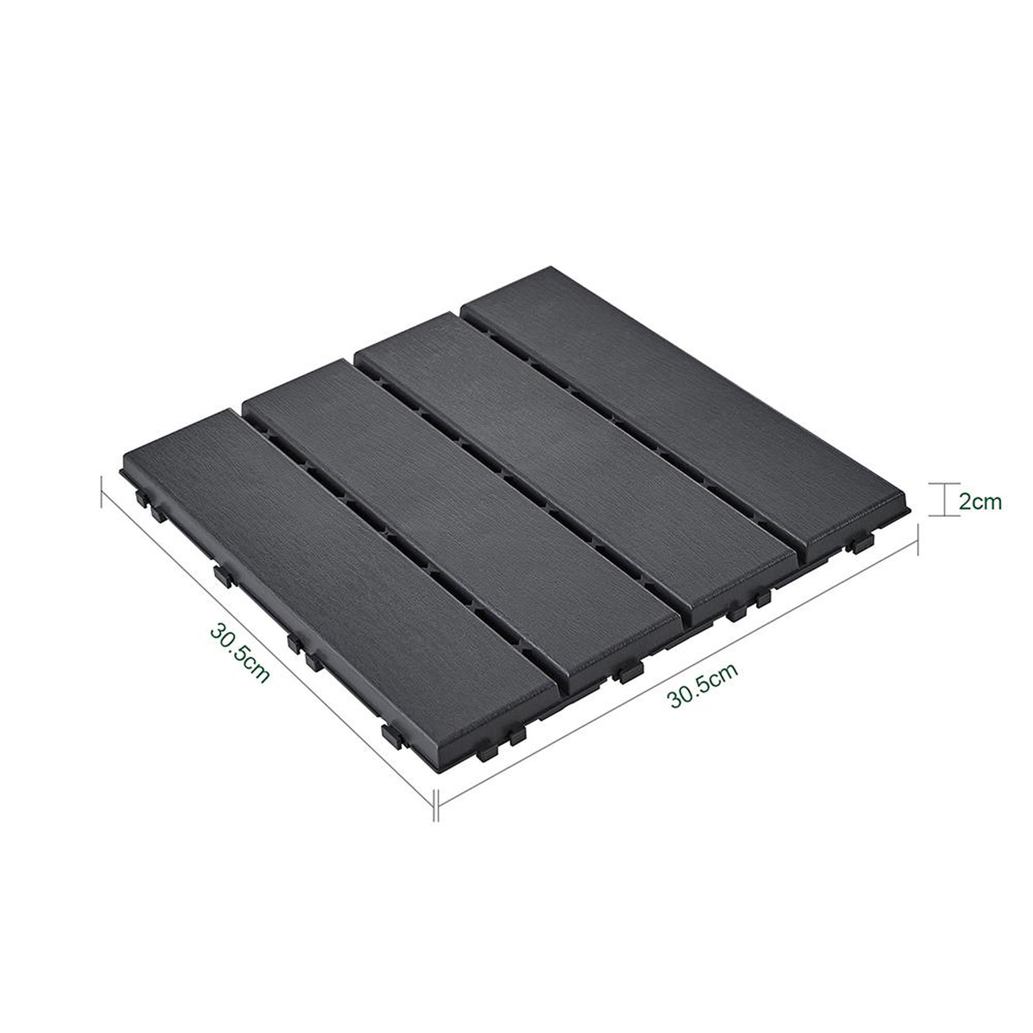 Voir la diapositive 3 : SOBUY Dalle Sol Modulaire Noir 30x30x2cm SDA15-HG
