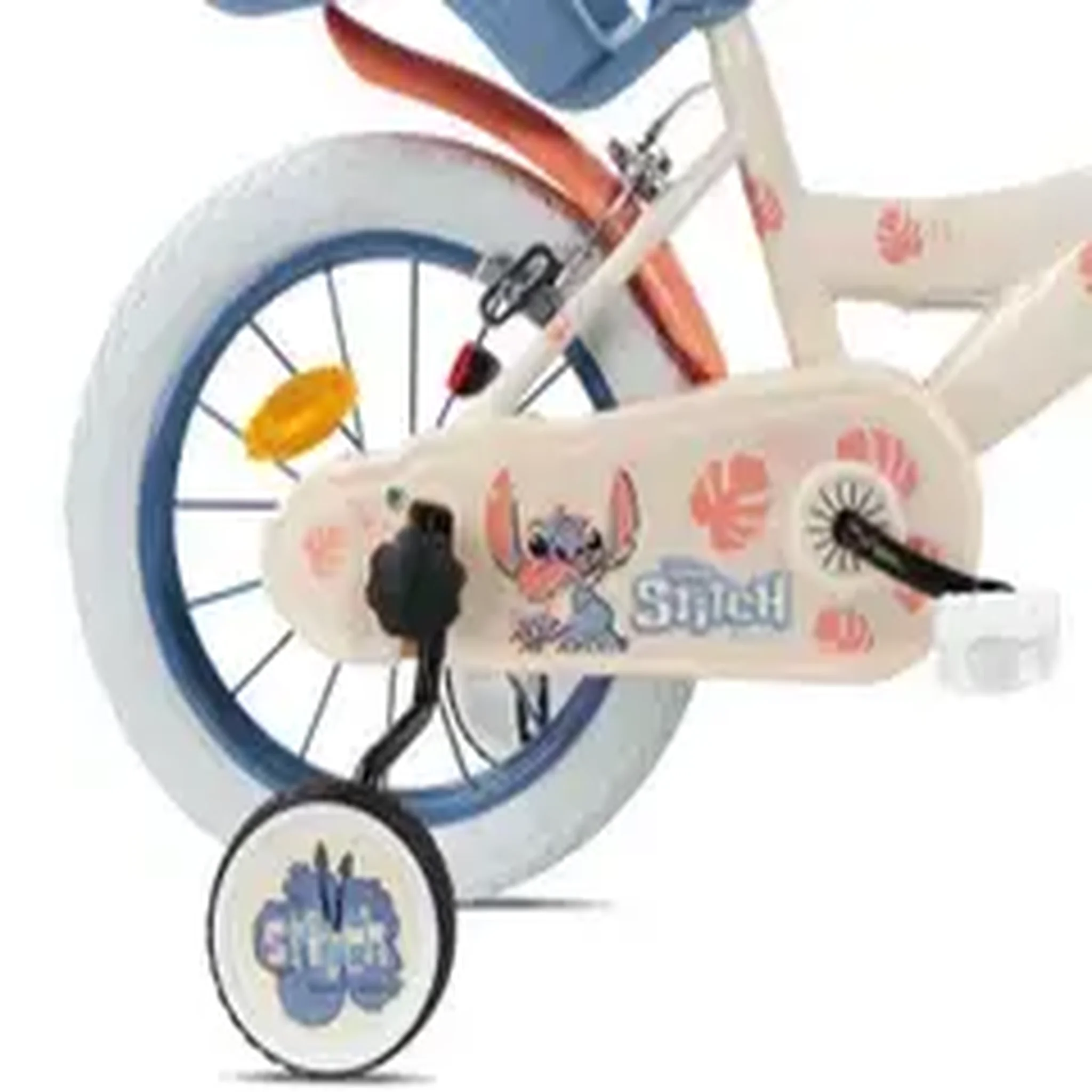 Voir la diapositive 4 : DISNEY Vélo enfant 14'' STITCH / DISNEY pour enfant de 90 cm à 110 cm avec 2 freins, panier, porte poupée avec Casque inclus