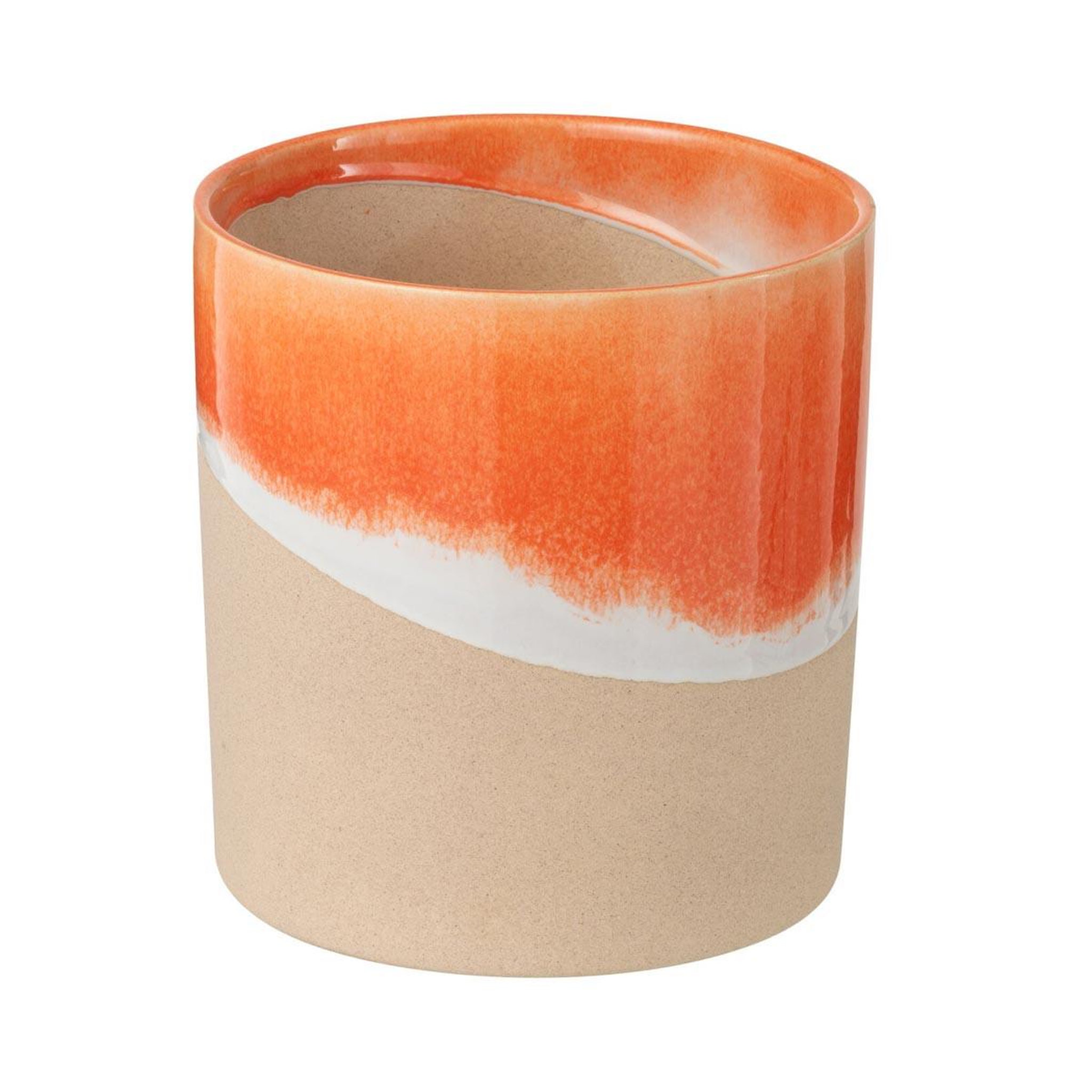 J-LINE Cache-pot cylindrique en argile  tory  21cm orange