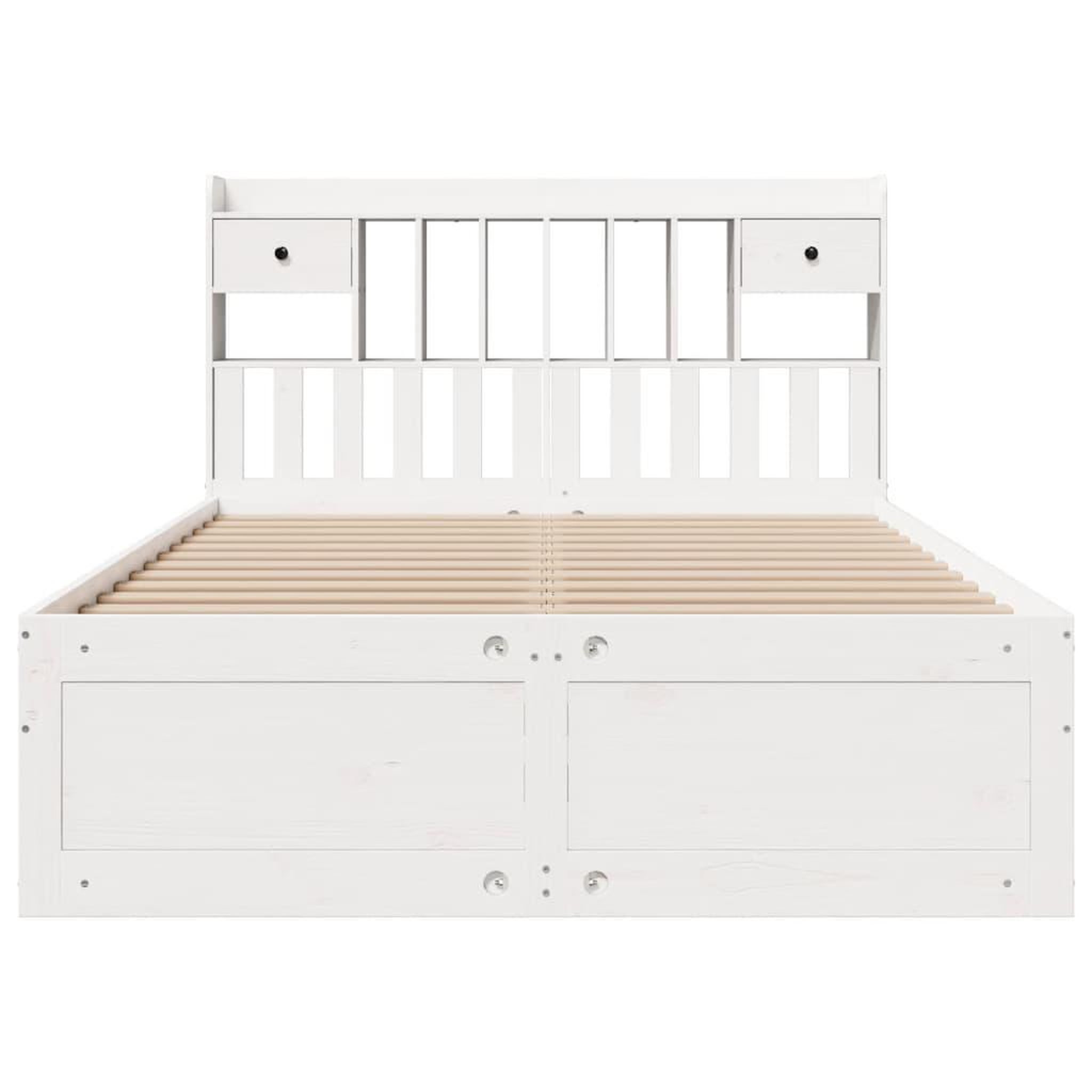 Voir la diapositive 4 : VIDAXL Lit bibliotheque sans matelas blanc 140x200 cm bois pin massif