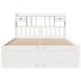 Voir la diapositive 4 : VIDAXL Lit bibliotheque sans matelas blanc 140x200 cm bois pin massif