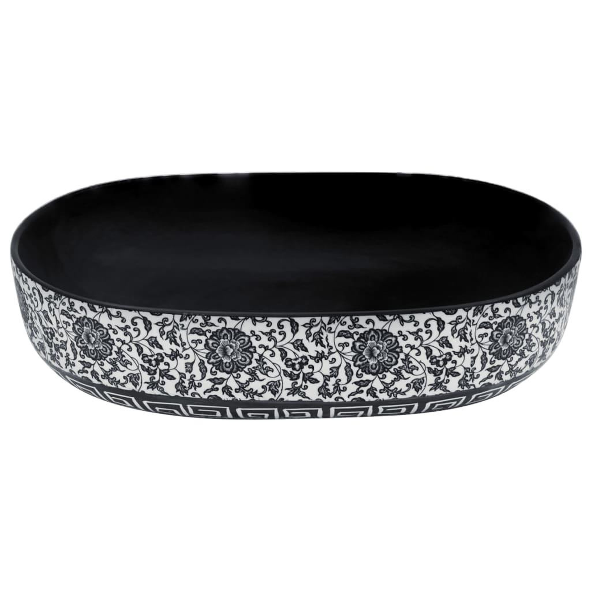 Voir la diapositive 4 : VIDAXL Vasque a poser noir et bleu ovale 59x40x14 cm ceramique