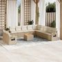Voir la diapositive 1 : VIDAXL Salon de jardin avec coussins 12 pcs beige resine tressee