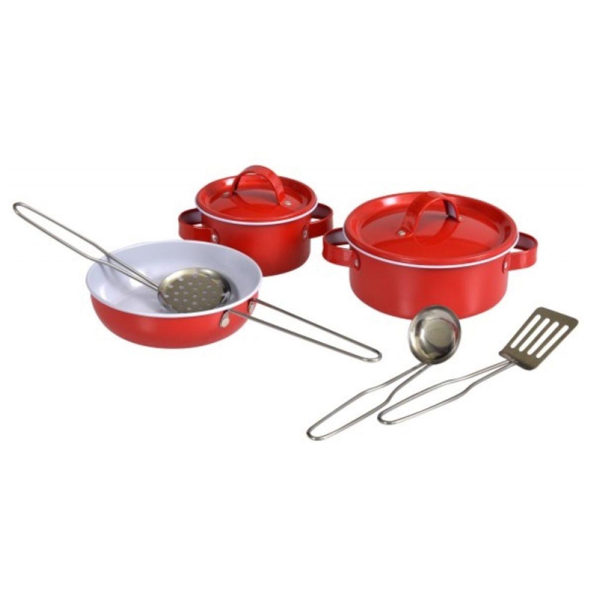 Voir la diapositive 2 : EGMONT TOYS Valisette de casseroles en metal rouge