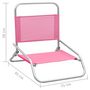 Voir la diapositive 6 : VIDAXL Chaises de plage pliables lot de 2 Rose Tissu