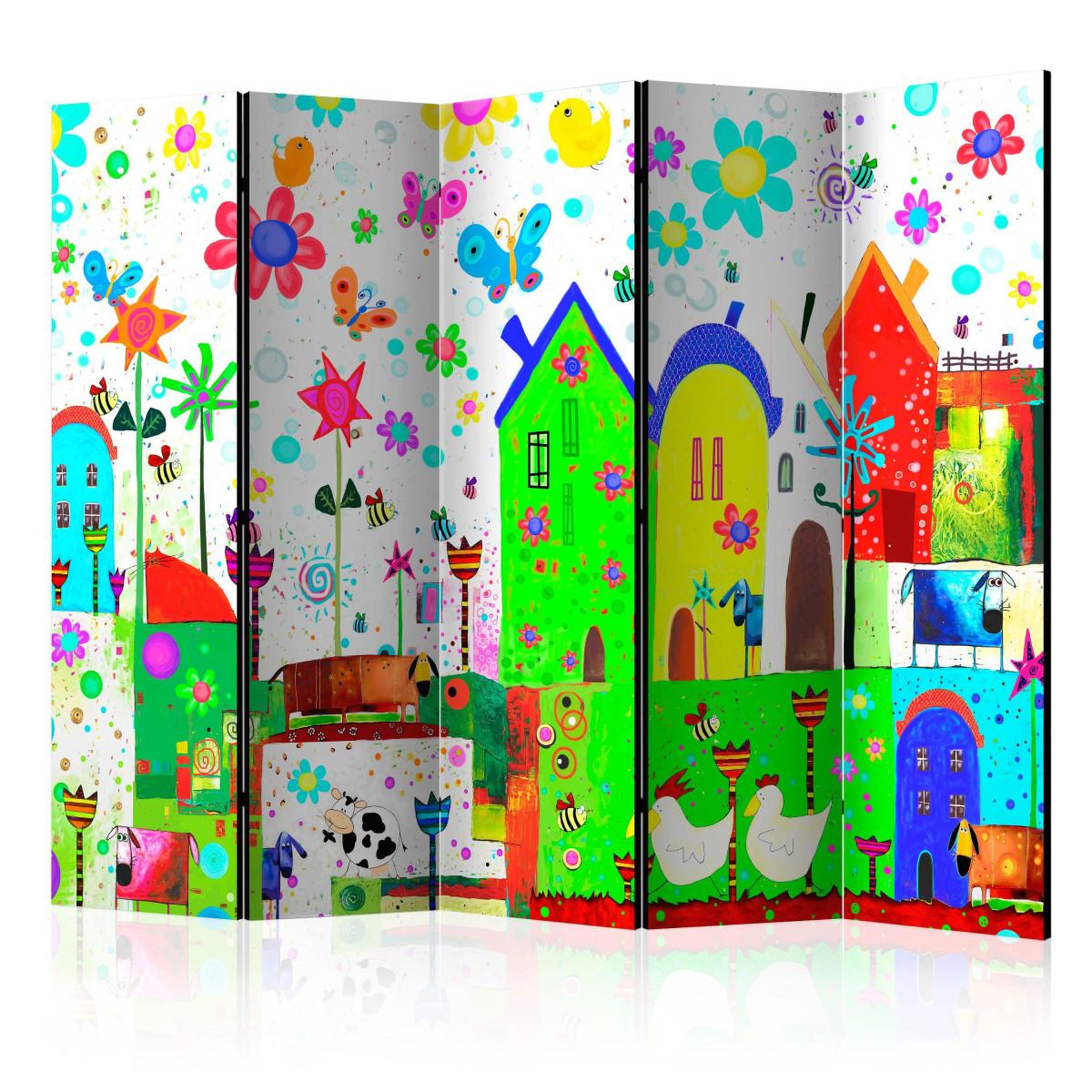 Paris Prix Paravent 5 volets  happy farm ii  172x225cm