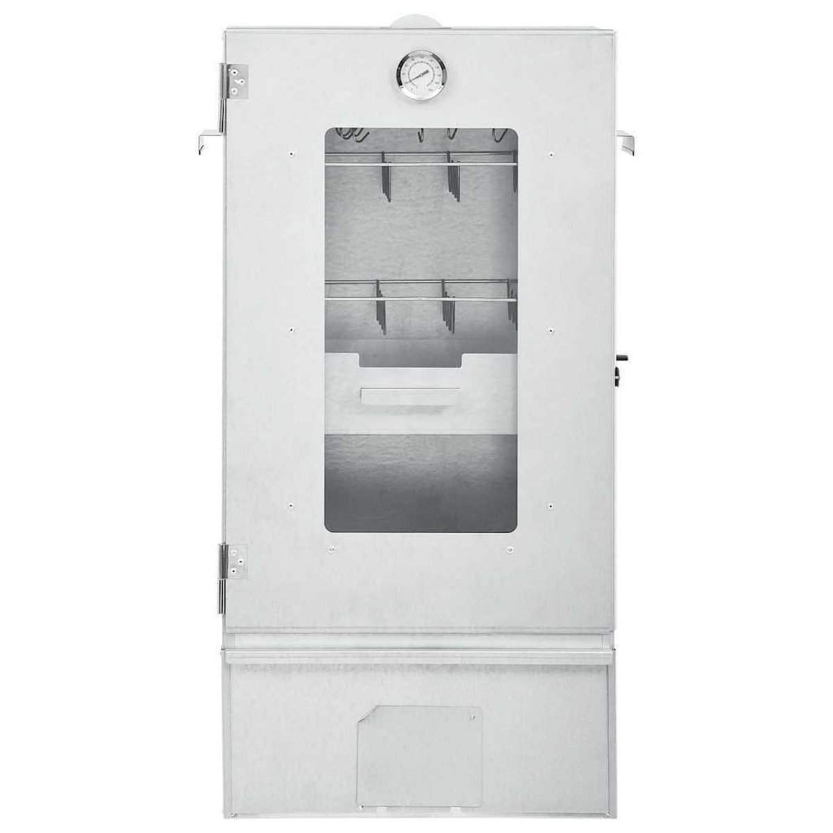 VIDAXL Fumoir a four a barbecue avec table acier galvanise