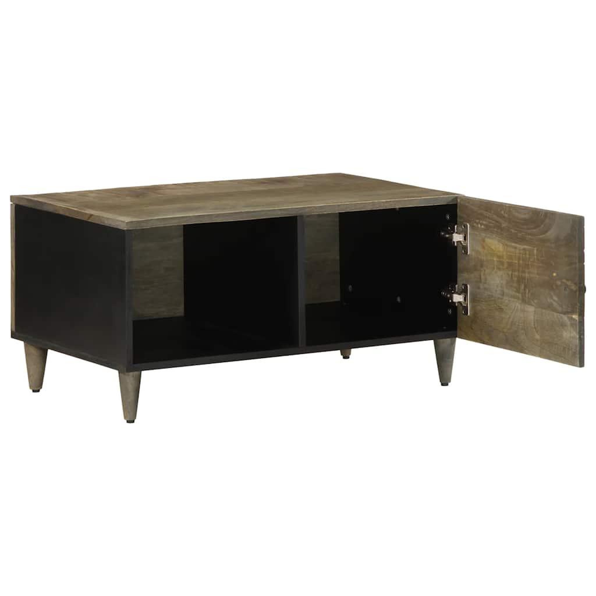 Voir la diapositive 3 : VIDAXL Table basse gris clair 80x50x40 cm bois de manguier massif