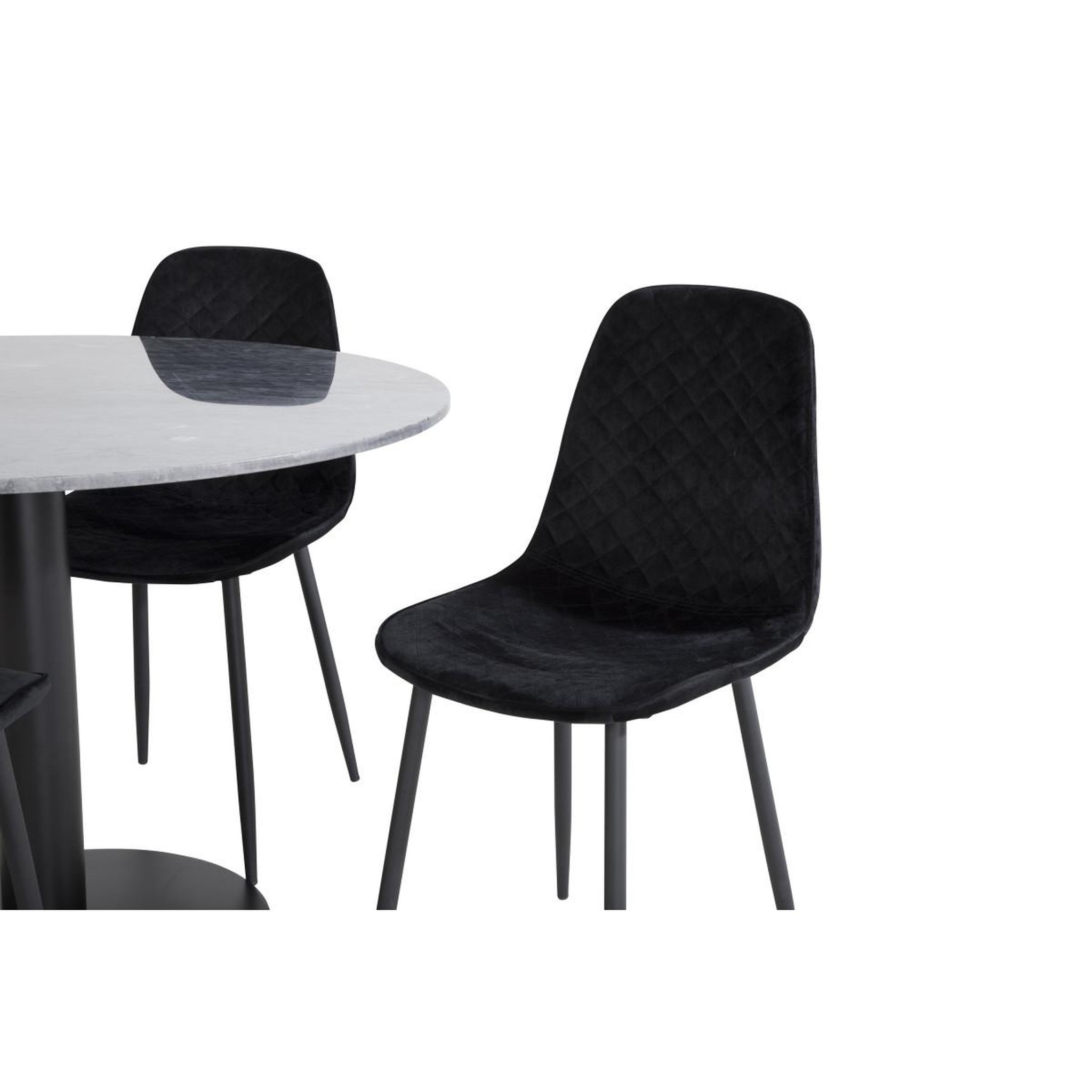 Voir la diapositive 2 : Paris Prix Ensemble table à manger & 4 chaises design  estelle i & polar  106cm gris foncé & noir
