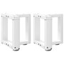 Voir la diapositive 1 : VIDAXL Pieds de table basse en forme de T 2 pcs blanc 30x25x(30-31) cm
