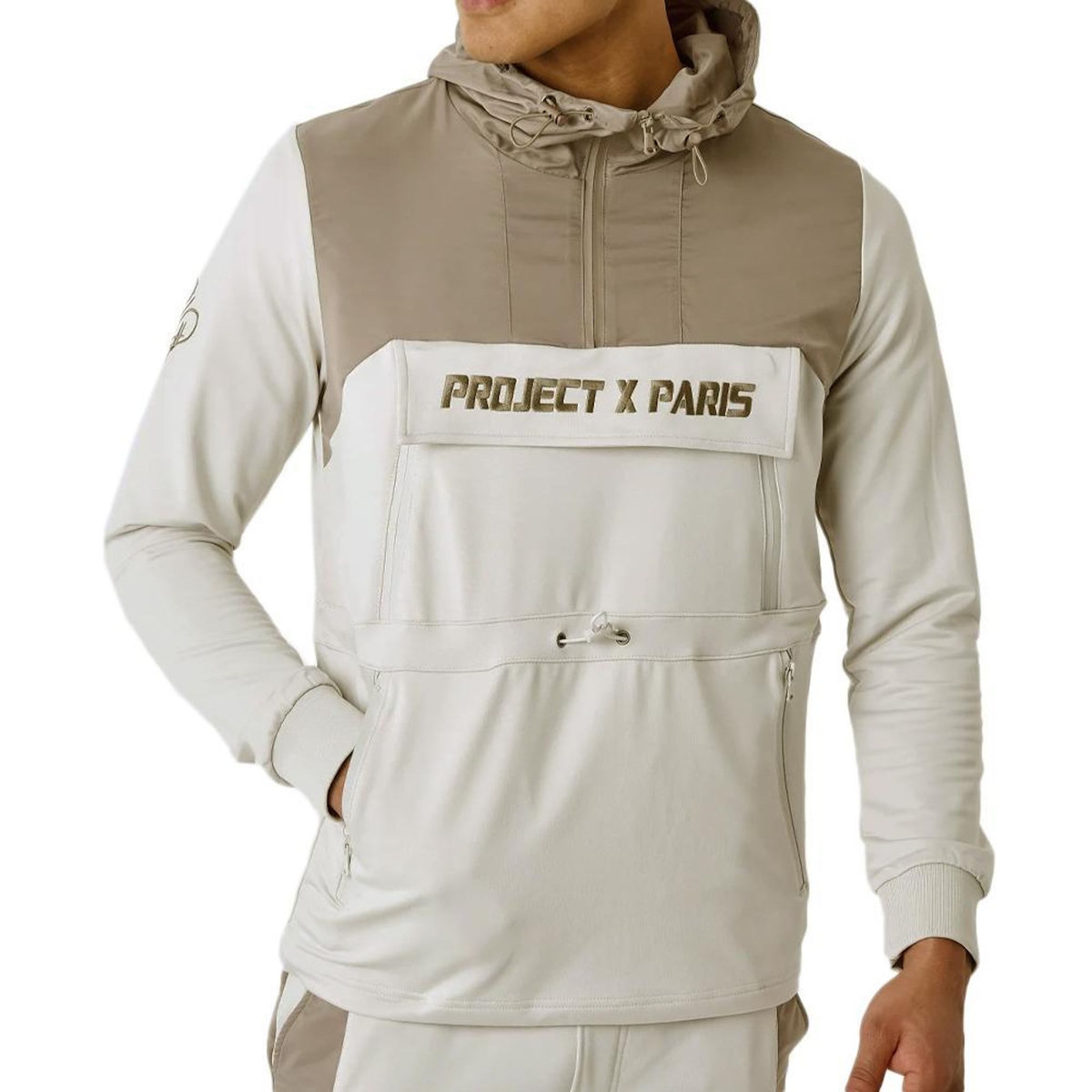 Project X Sweat à Capuche Beige/Marron Homme Project X Paris Bicolore