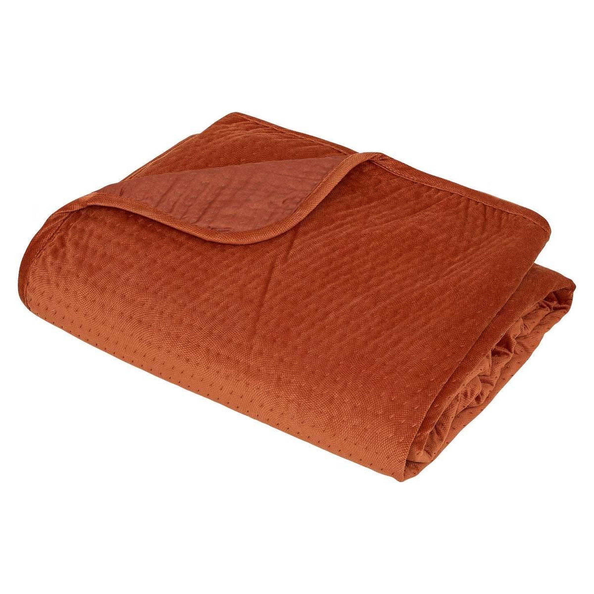 Voir la diapositive 2 : ATMOSPHERA Dessus de Lit & 2 Taies  Lilou  240x260cm Terracotta