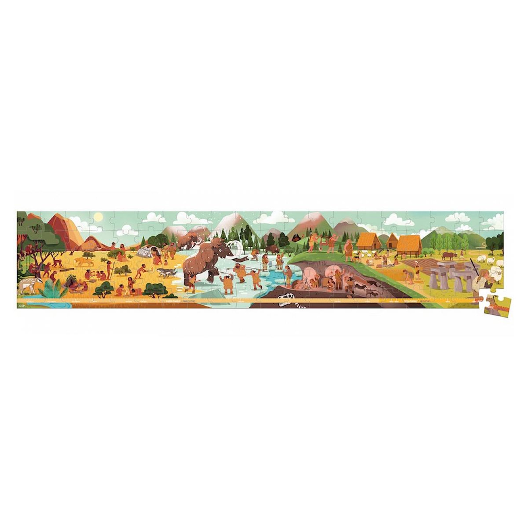 Voir la diapositive 2 : JANOD Puzzle frise prehistoire - 100 pcs
