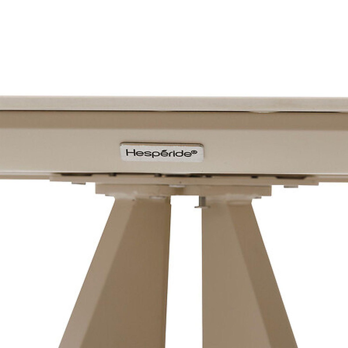 HESPERIDE Table de jardin haute en aluminium 2 places TERZANO - Vanille et argile